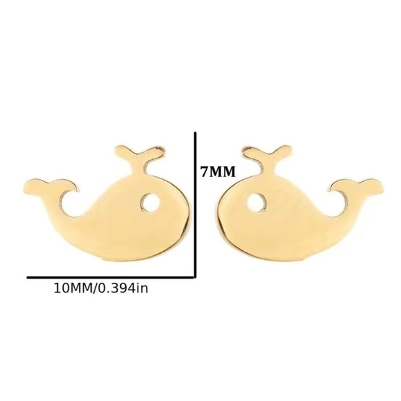 Dainty Small Whale Animal Earring| Simple Earrings| Marine Biology Gift For Her - Picture 4 of 6